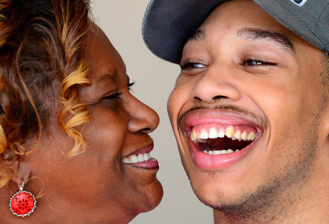 Saundra Adams (left) has raised her grandson Chancellor Lee Adams, now 19 years old, from birth. She likes to say that Chancellor Lee is not disabled, but “abled differently.”