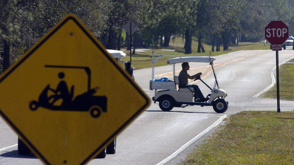 A 1-year-old boy died and 6 other people were hospitalized after a golf cart struck a pot hole north of Charlotte, N.C.