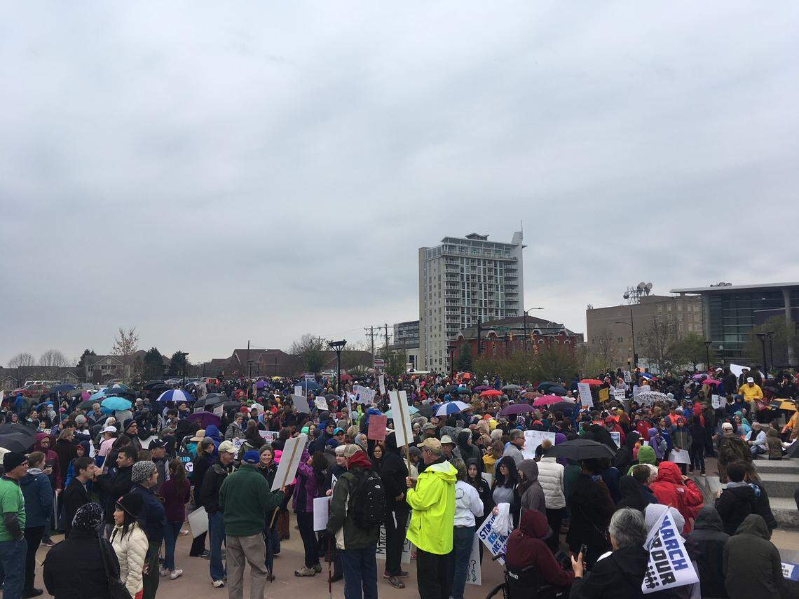 Youths and adults packed Charlotte's First Ward Park Saturday morning for Charlotte's March For Our Lives rally against gun violence.