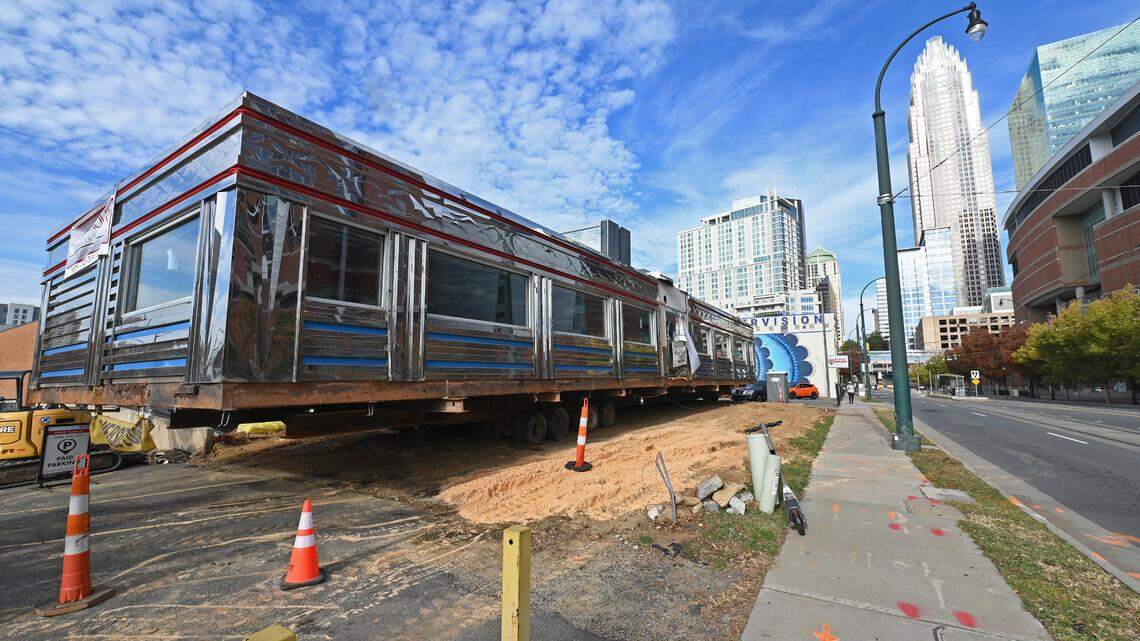 The Midnight Diner was moved early Wednesday from its former location at East Carson Boulevard to East Trade Street, near Spectrum Center in uptown Charlotte.
