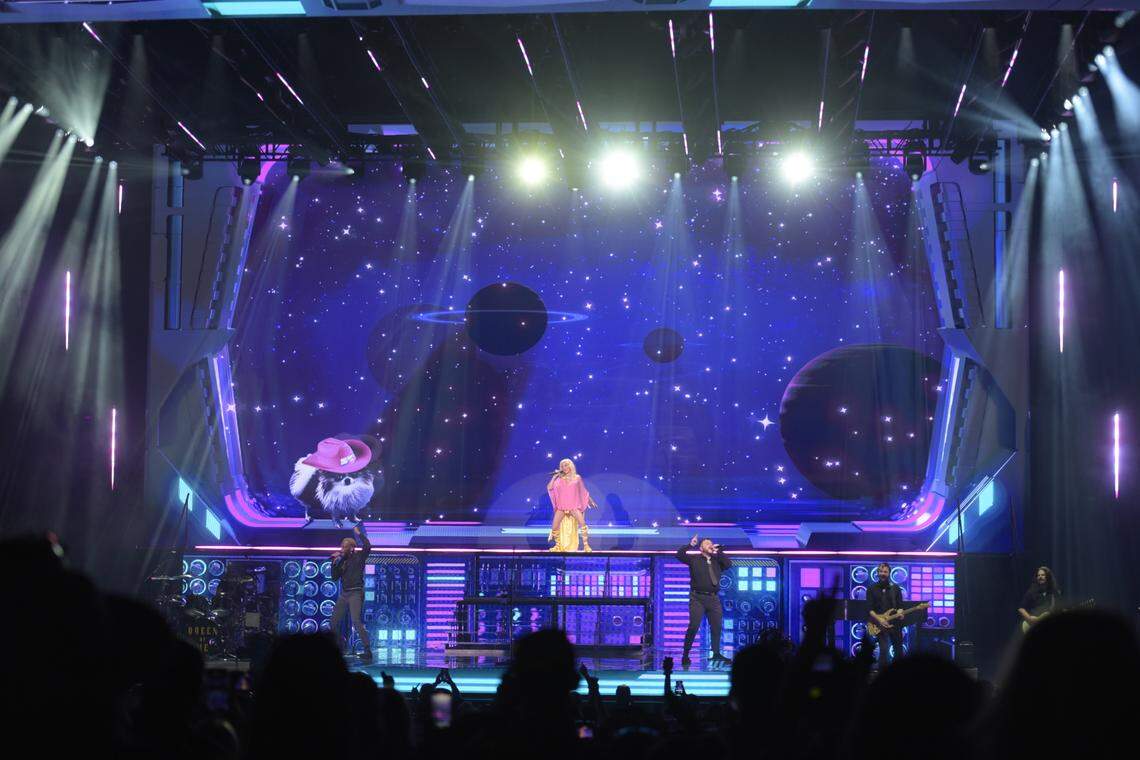 Shania Twain, Canadian singer-songwriter, performs at PNC Music Pavilion on Wednesday, June 28, 2023, as part of her Queen of me Tour.