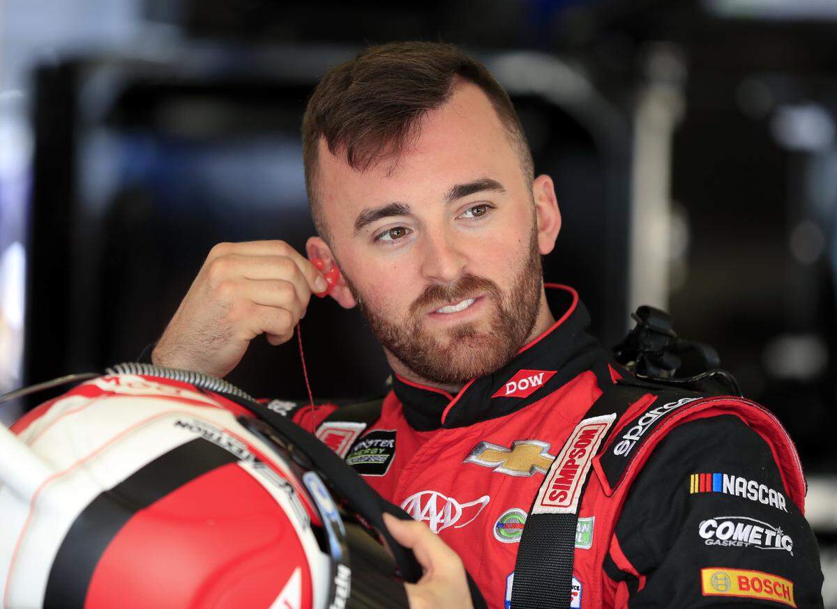 NASCAR Cup Series driver Austin Dillon (3) gets ready to practice for Sunday’s NSCAR Cup series auto race at Atlanta Motor Speedway in Hampton, Ga., on Saturday, Feb. 24, 2018. (AP Photo/Paul Abell)