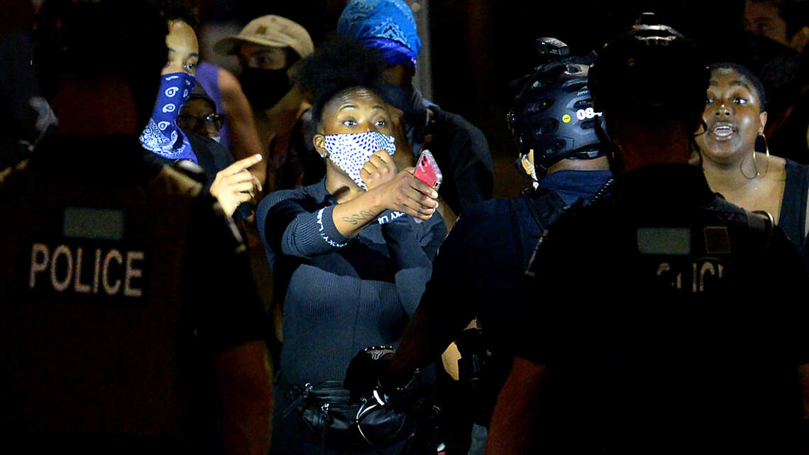 As GOP convention nears,  skirmishes break out in uptown between police, protesters