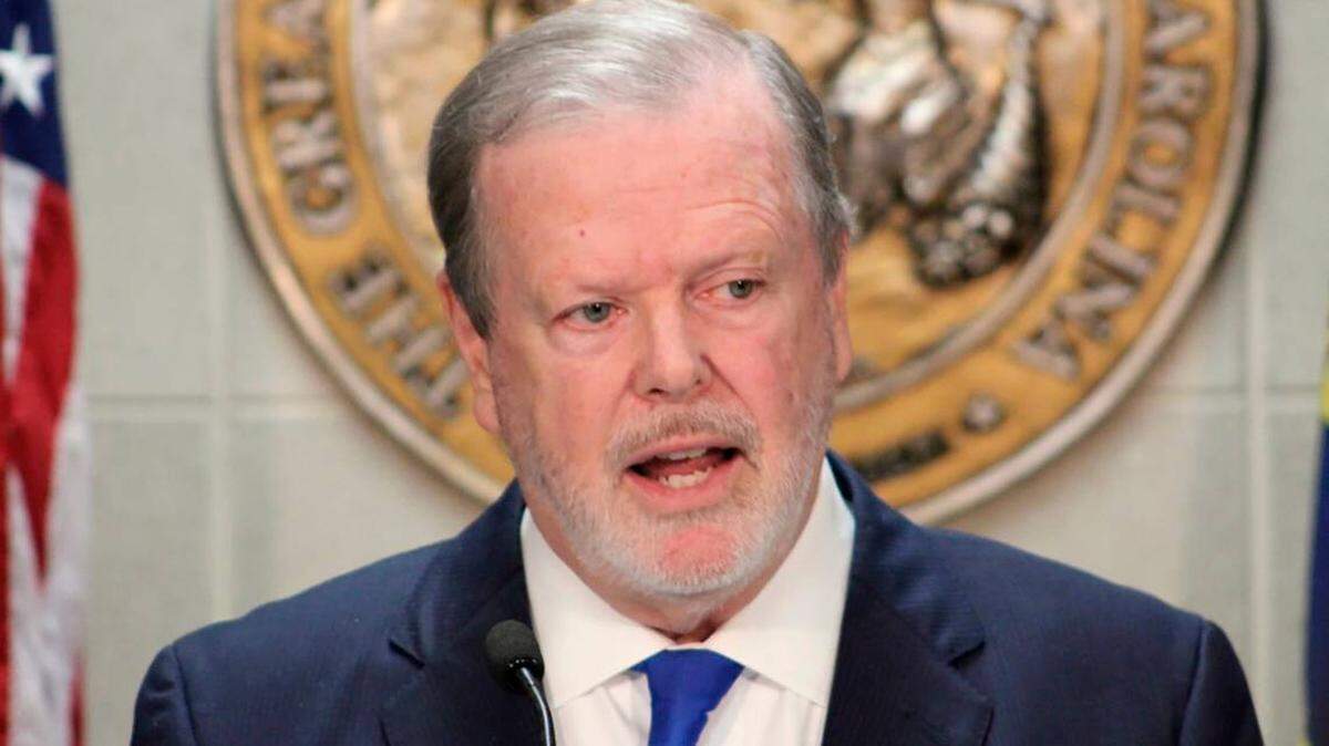 Republican Senate leader Phil Berger speaks at a news conference July 14, 2021 in Raleigh. Berger and N.C. Republicans are advancing a measure in the legislature that would ban the promotion of Critical Race Theory in K-12 public school classrooms.