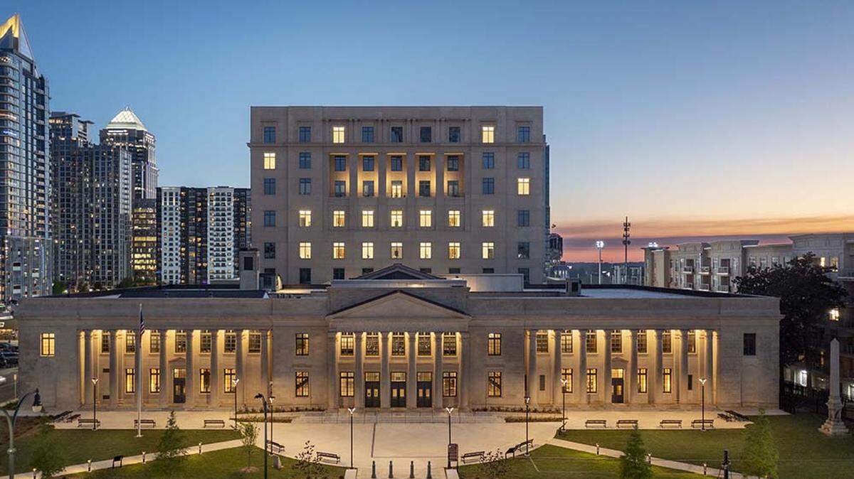 Shown is the Charles R. Jonas Federal Building and U.S. Courthouse in Charlotte.