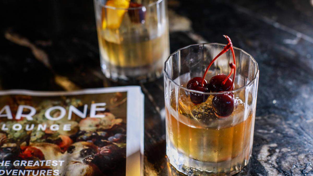 Bar One Lounge’s Manhattan is made with High West Double Rye Whiskey, sweet vermouth and Angostura bitters.