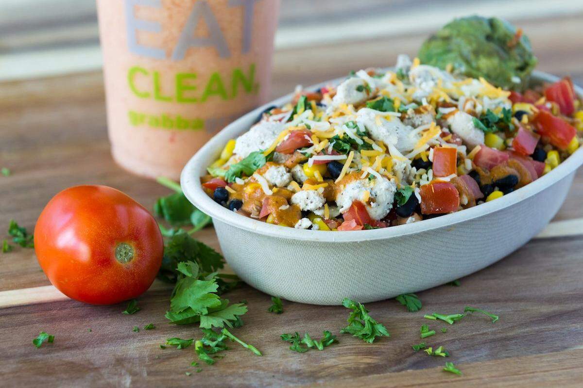 The Southwest bowl at Grabbagreen is $9.95, or $6.95 if you choose the vegetarian option.