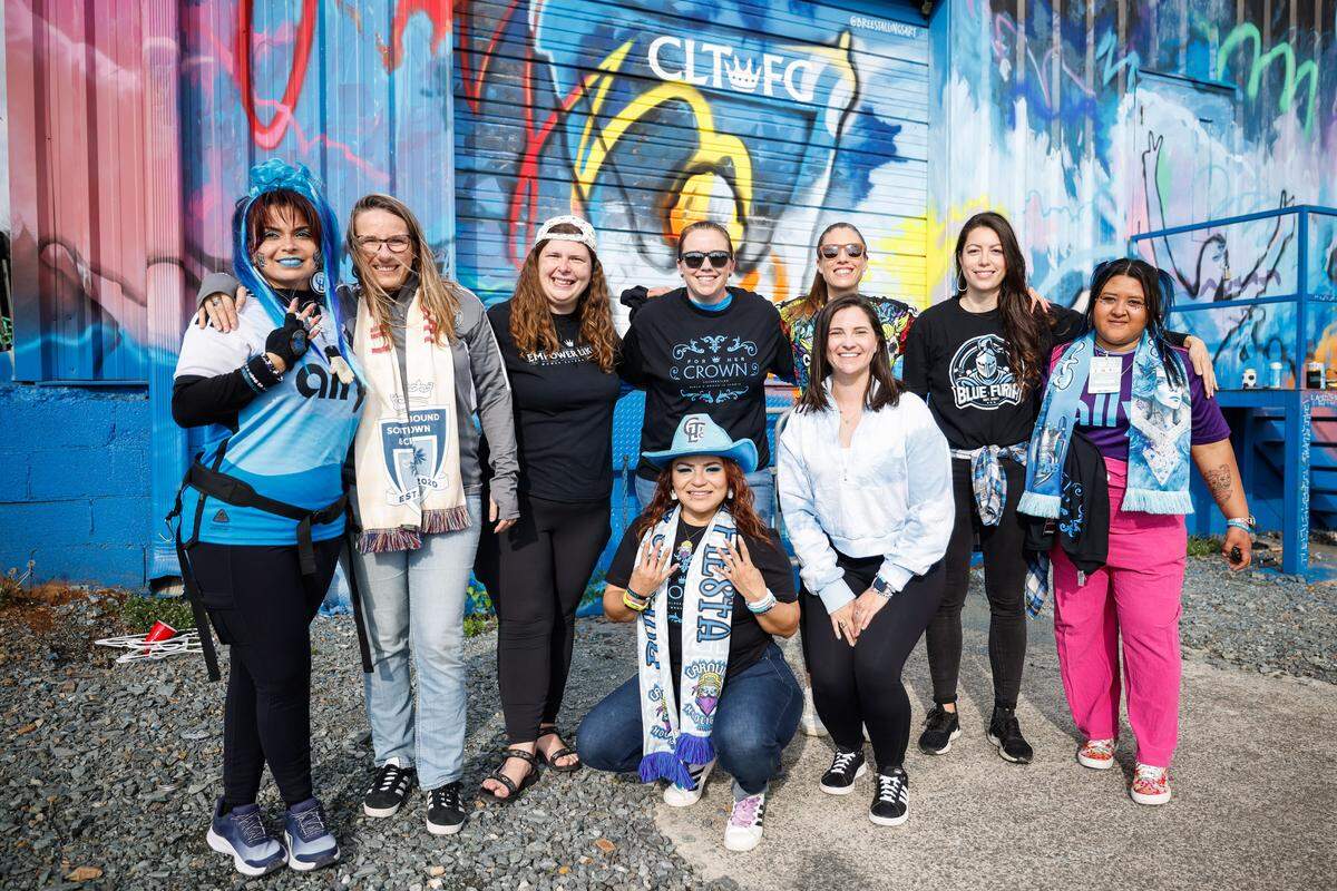 Charlotte FC has five major fan groups that start the party more than four hours before kick-off each match day, and each sent a woman representative to serve as “capo” and lead the chants ahead of the team’s match against the Columbus Crew on Saturday, March 23, 2024.
