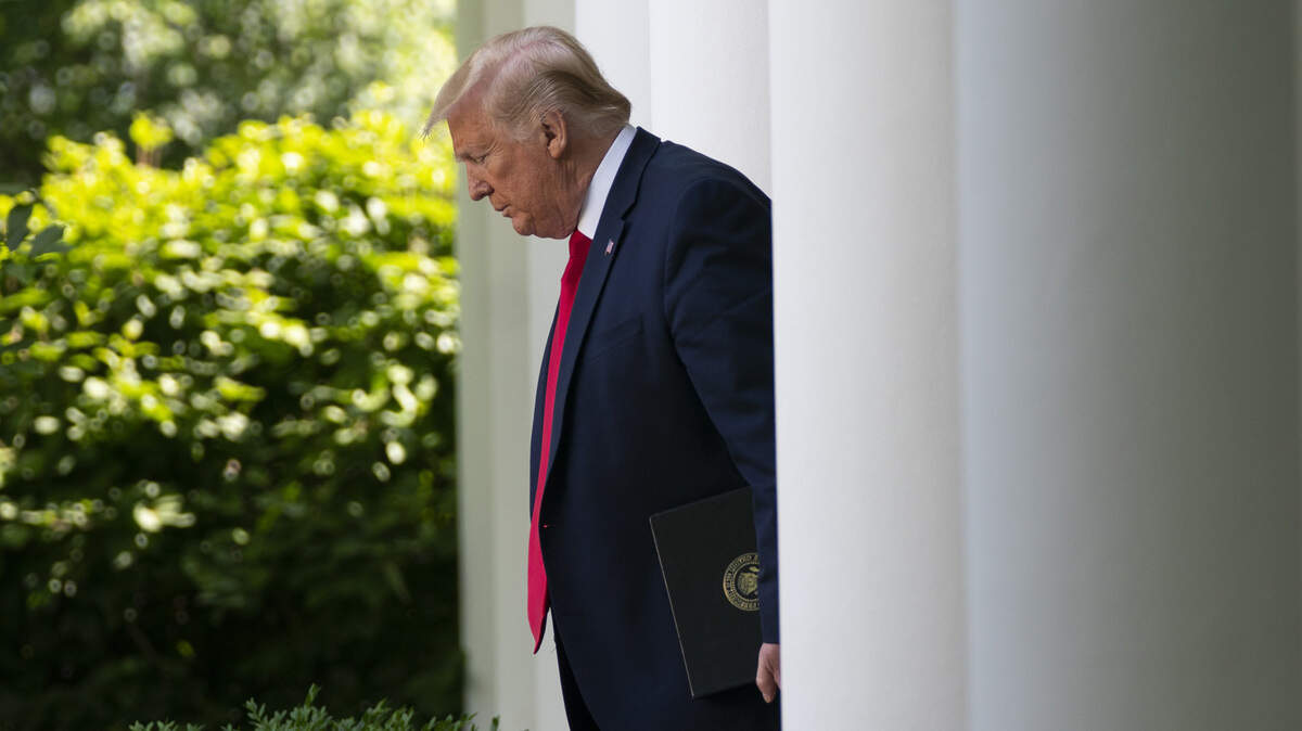 President Donald Trump arrives for an event n the Rose Garden White House, Tuesday, May 26, 2020, in Washington.