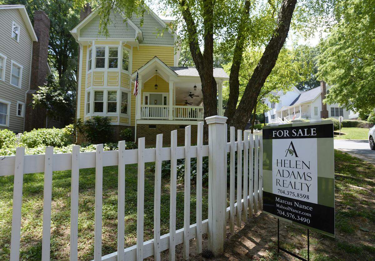 A home for sale along Dilworth Mews Court in Charlotte on Wednesday, May 9, 2018.