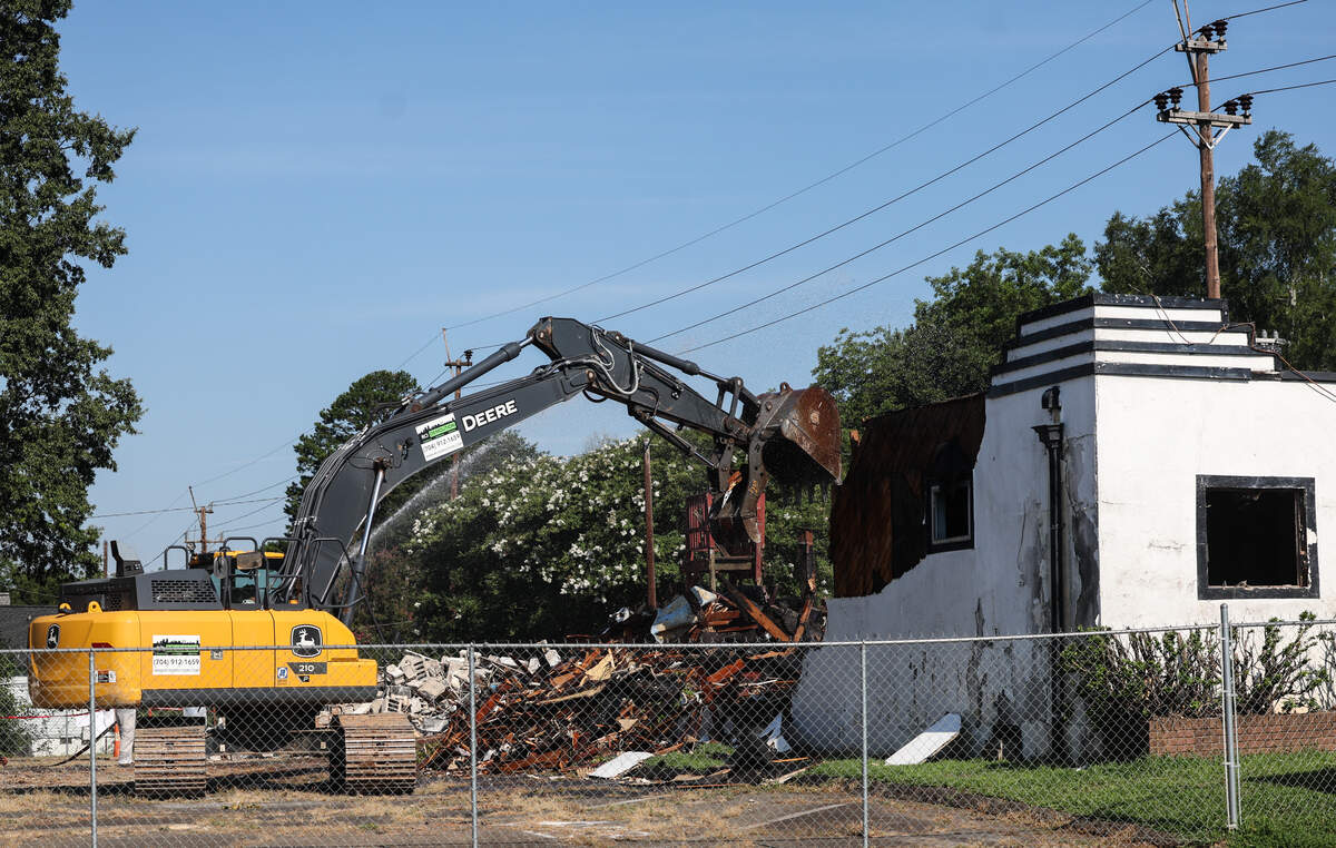 The Excelsior Club on Beatties Ford Road stands in ruins as demoliton nears completion in Charlotte on Thursday, July 16, 2026.