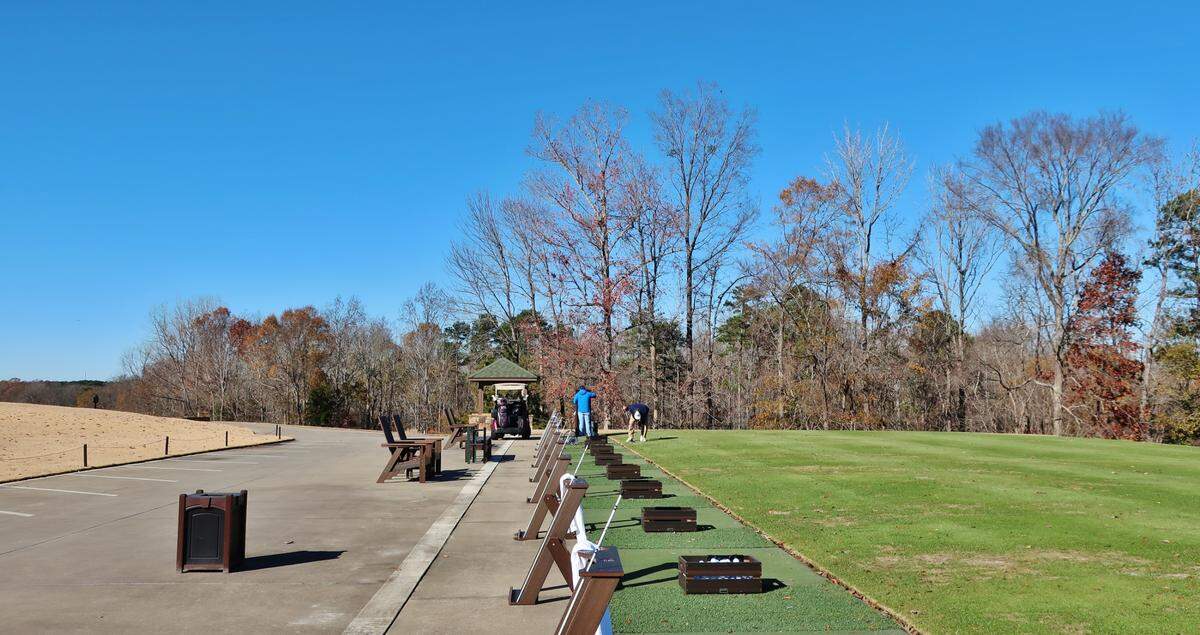 The driving range at Country Club of the Carolinas at Firethorne.