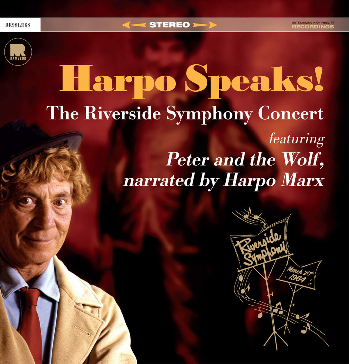 Here’s the album cover for “Harpo Speaks!” For the 1964 concert, Harpo Marx allowed himself to be recorded for the first time with the intent that the public would hear it.