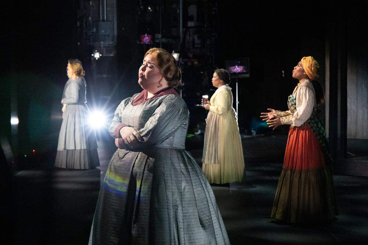 Houston Grand Opera's opening night of “Intelligence” by Jake Heggie. It tells the story of a pair of unlikely spies, a woman from a prominent Confederate family and a woman born into slavery who served that family.