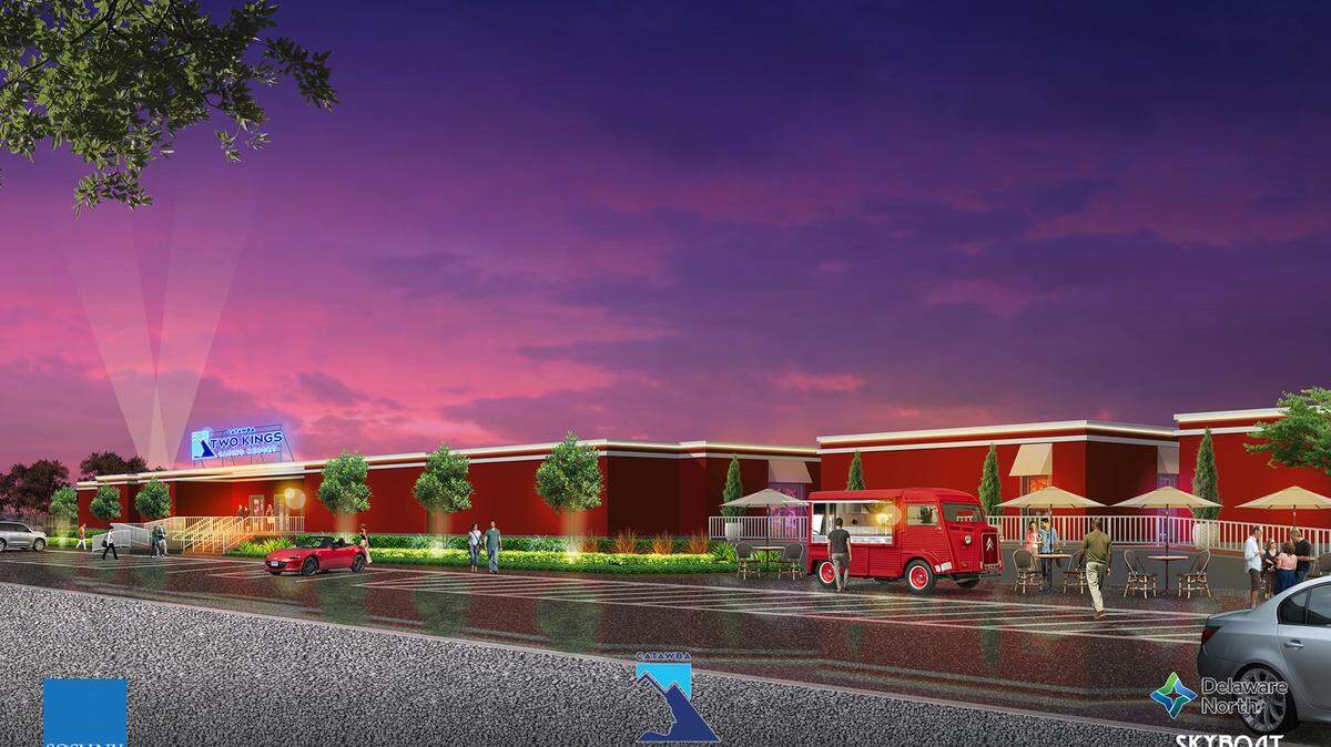 Shown is the latest rendering of the Catawba Indians’ planned temporary gambling facility in Kings Mountain, NC.