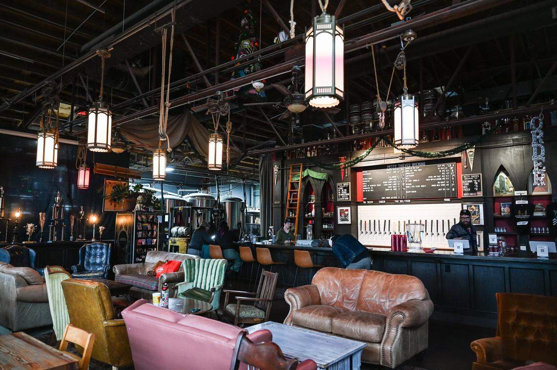 One of the changes at Petty Thieves Brewing Co. that new owner, Brian Kletch, will install is rearragment of furniture in the main area around the bar to open up the space.