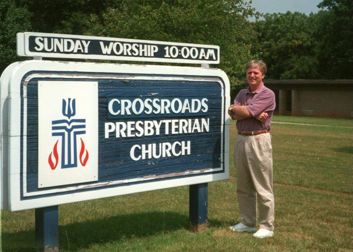 Pastor Ron Smith of Crossroads Church on Monroe Road, photographed in 1997.