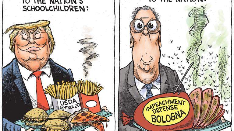 Kevin Siers cartoon: What Trump and the Senate GOP are serving the nation