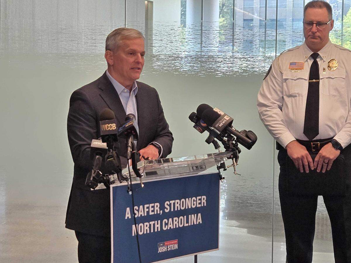 Gov. Josh Stein, at a news conference in Charlotte on Thursday, Sept. 18, said he was going to meet later that day with the family of light rail stabbing victim Iryna Zarutska to express his condolences in person.