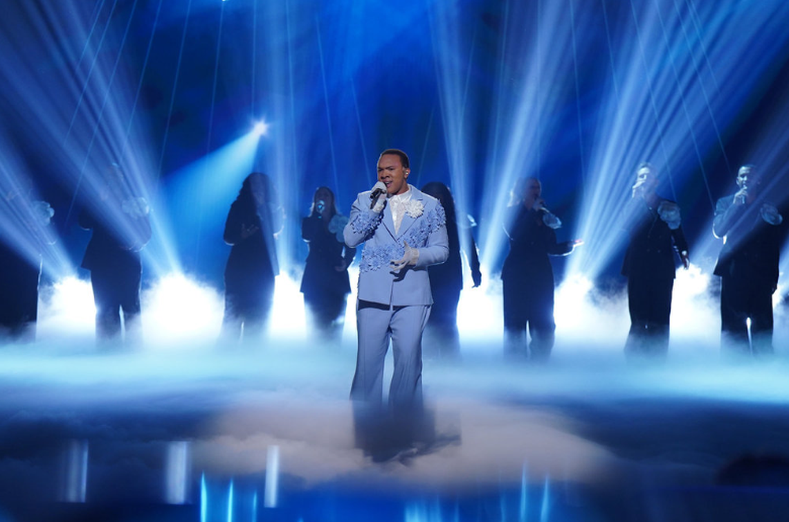 Bryson Battle in the May 12 episode of “The Voice” on NBC.