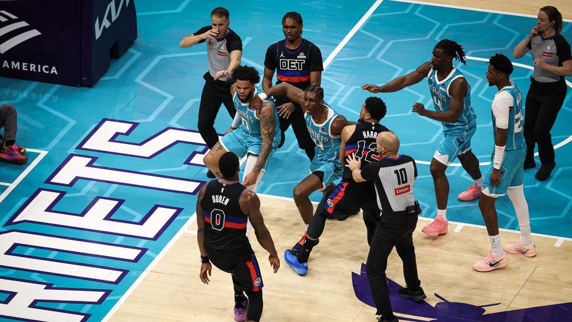 Charlotte Hornets’ streak-busting loss to Pistons marred by five ejections