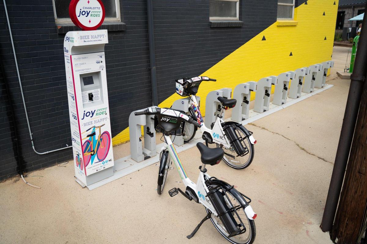 Charlotte Joy Rides will have charging stations around the city to park and recharge the bicycles.