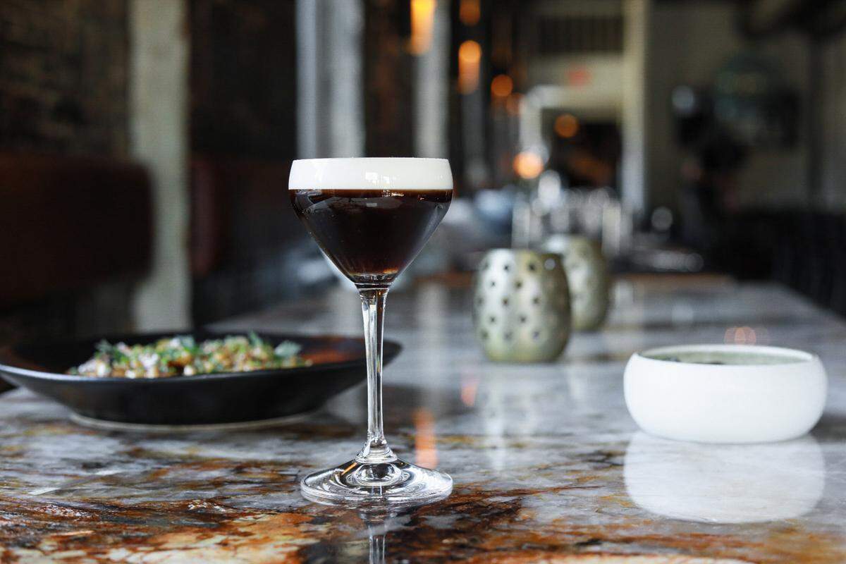 Customshop’s espresso martini, from the vanilla syrup to the chili salt, is made from scratch.