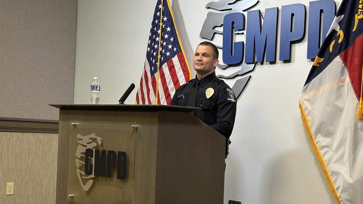 CMPD Officer Ron Hill encouraged holiday shoppers to stay vigilant this holiday season to prevent getting robbed or scammed.