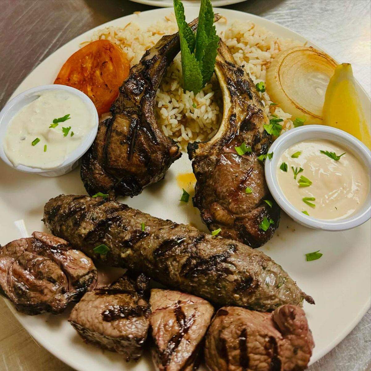 The Habibi Grill platter at Habibi Lebanon.