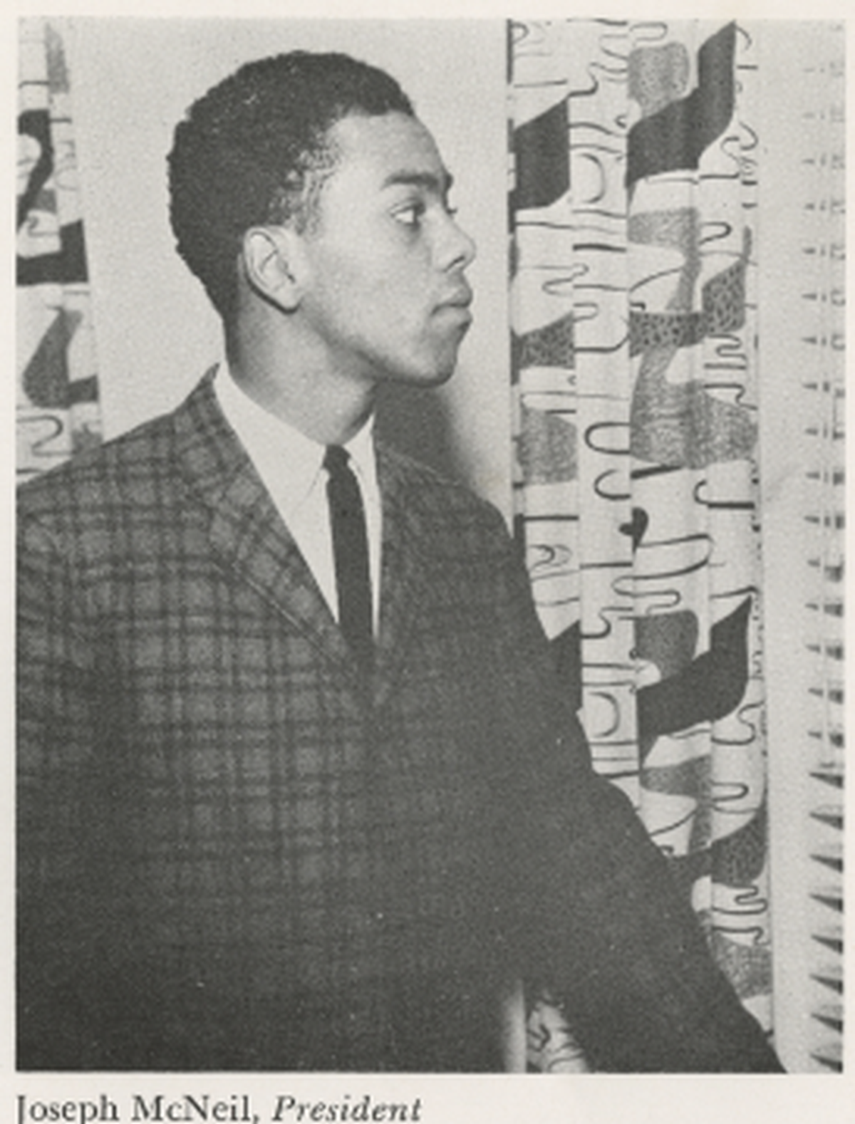 Joseph McNeil is shown in 1961, a year after he participated in lunch counter sit-in protests in Greensboro. 