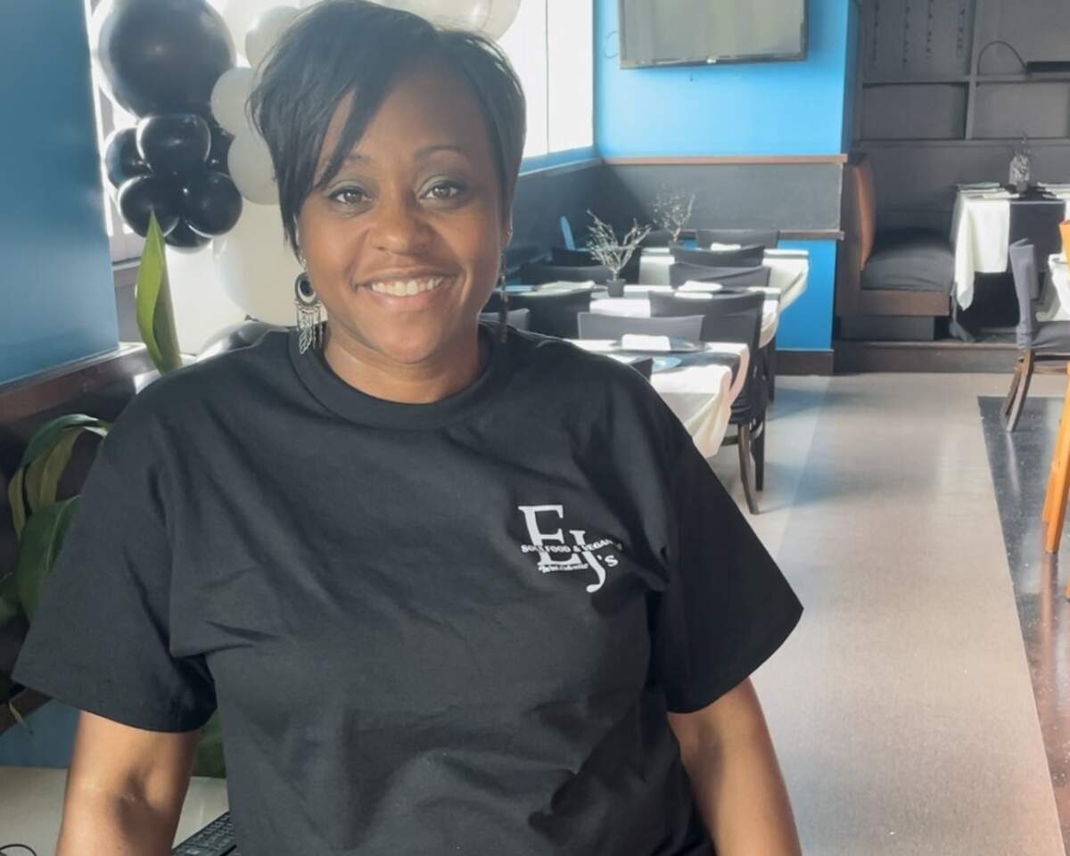 Dara J. Bess, owner of EJ’s Soul Food and Vegan. Courtesy of Denise, CharlotteFive.