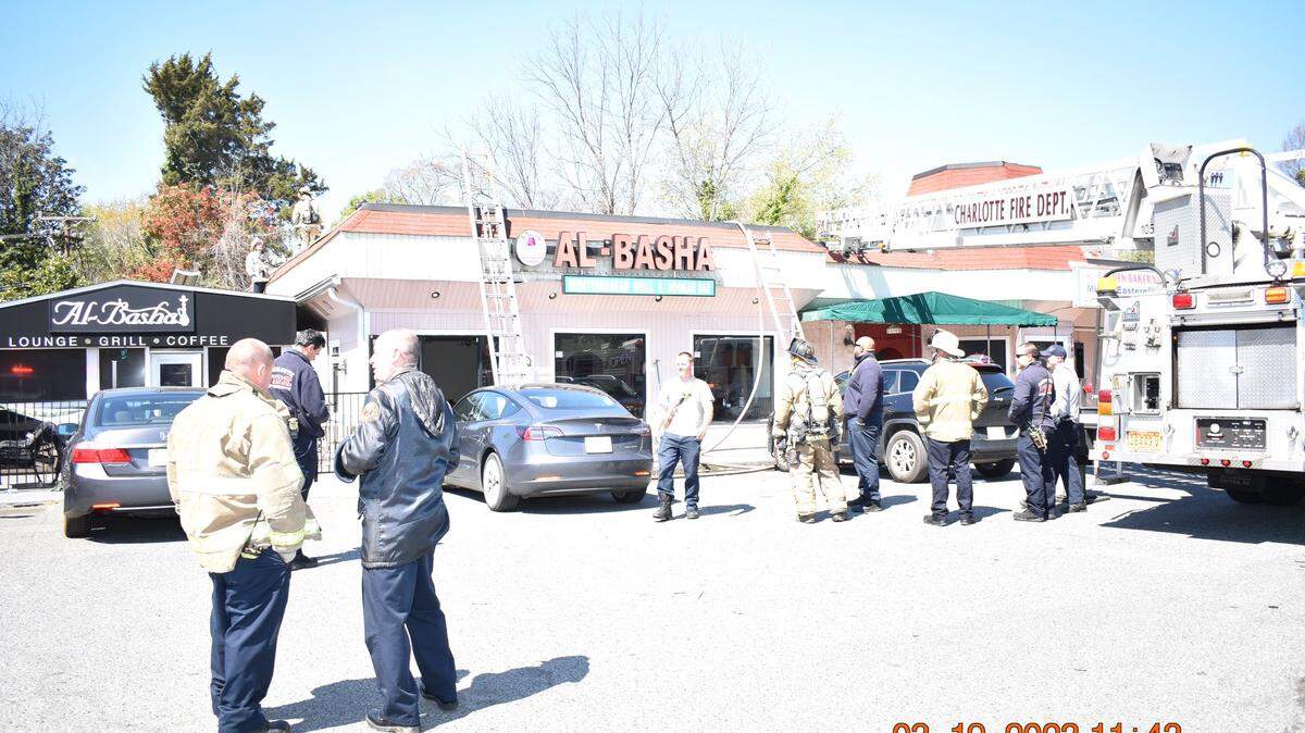 Scene from a structural fire at the Al Basha restaurant on in the 3100 block of Sharon Amity Rd, Sunday, March 19, 2023. CFD Investigators deemed the fire accidental.