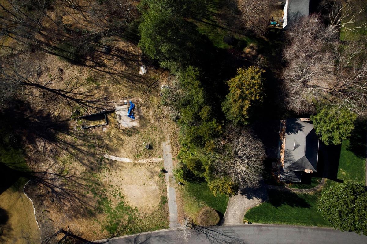 An empty lot sits at 4810 Drakestone Ct. where Barbara Ryan’s home stood in Charlotte, Tuesday, March 1, 2022.