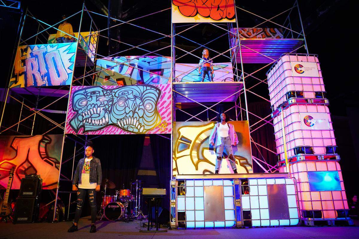 Charlotte artists Arko and Owl created this set for Charlotte Center City Partners 2019 Vision Awards.