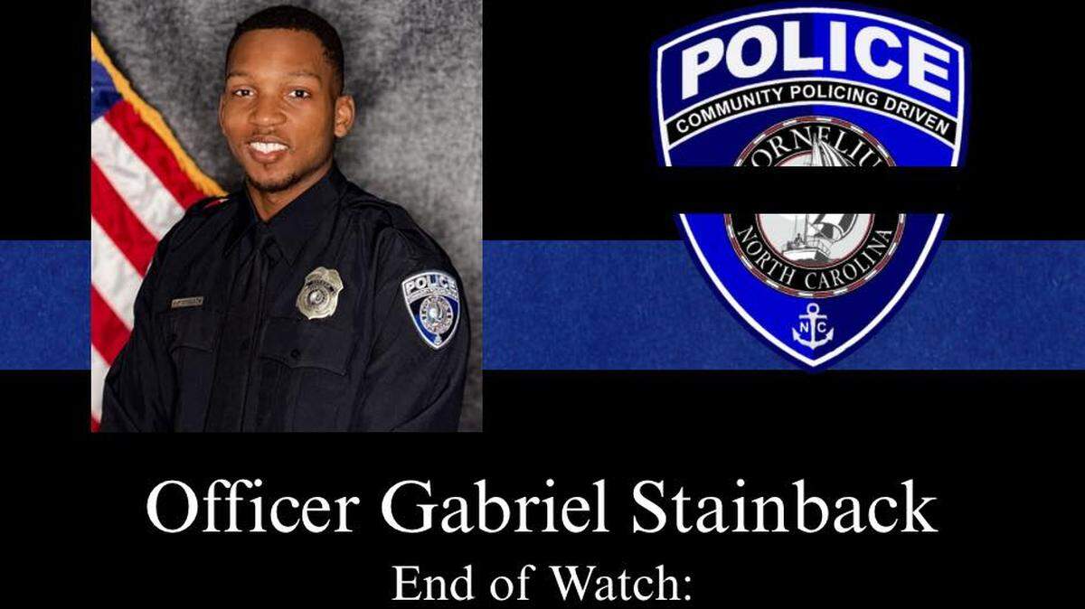 Officer Gabriel Stainbeck was killed by a vehicle while he rode his bike alongside his wife.