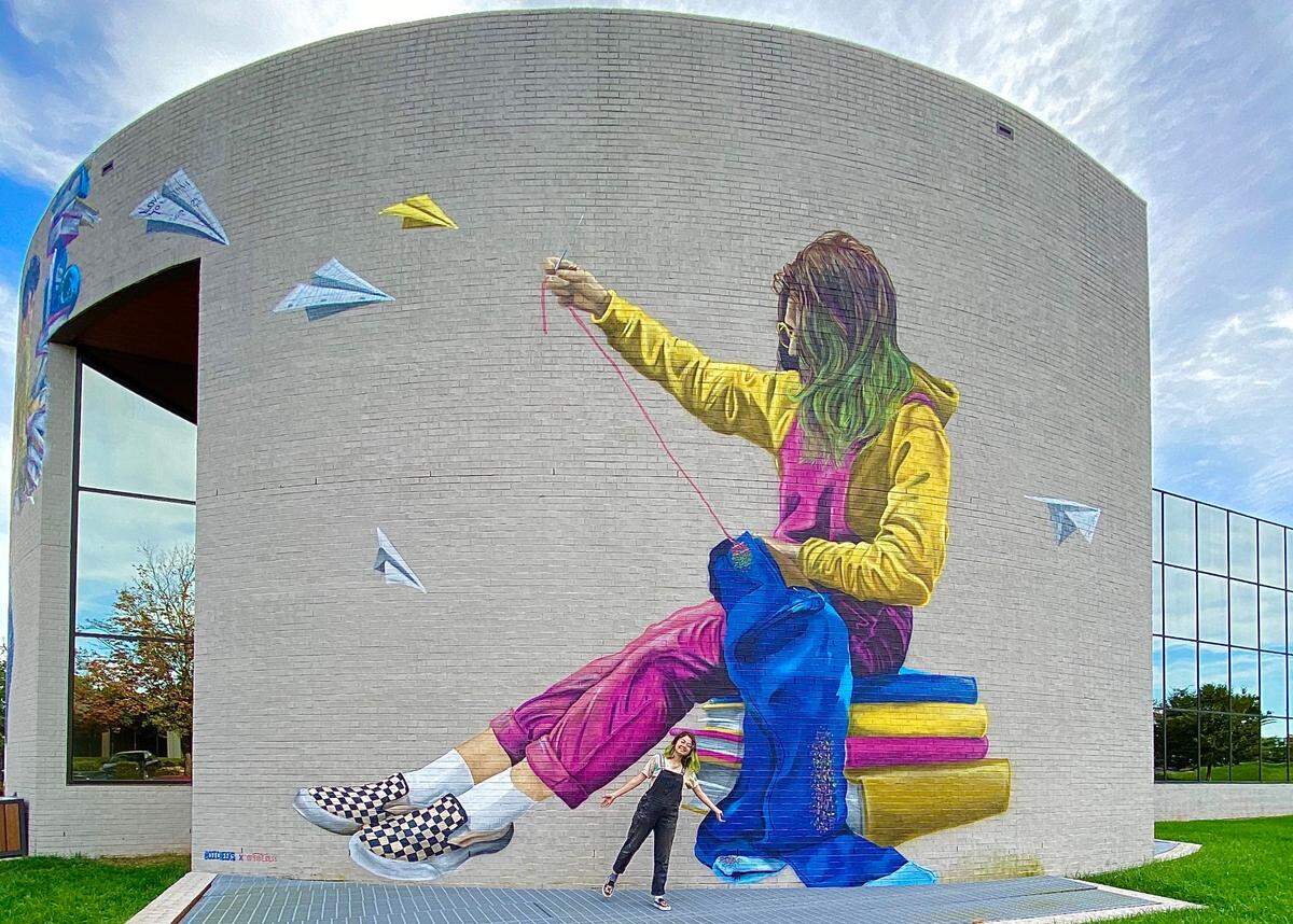 Charlotte artist Kat Sánchez Standfield and her fiance, John Bates — known as&nbsp;Cheeks —completed this Talking Walls mural in 2020.
