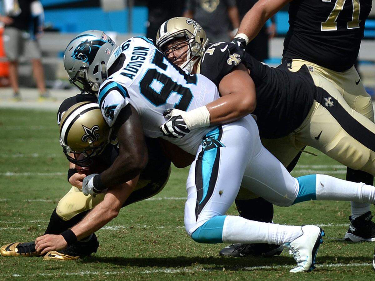 Carolina’s pass-rush faces one of its most crucial tests yet, against Saints quarterback Drew Brees. Brees gets the ball out of his hand at the second-fastest rate in the NFL.