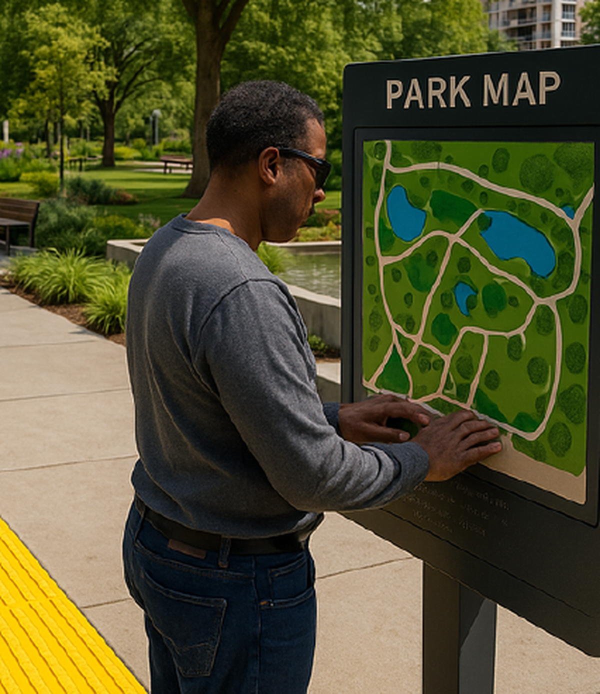 A rendering of the proposed Charlotte Brail Trail from Lions Services, a nonprofit that employs and provides vocational training for the visually impaired. The nonprofit is laying off over 100 people due to a lack of contracted work.