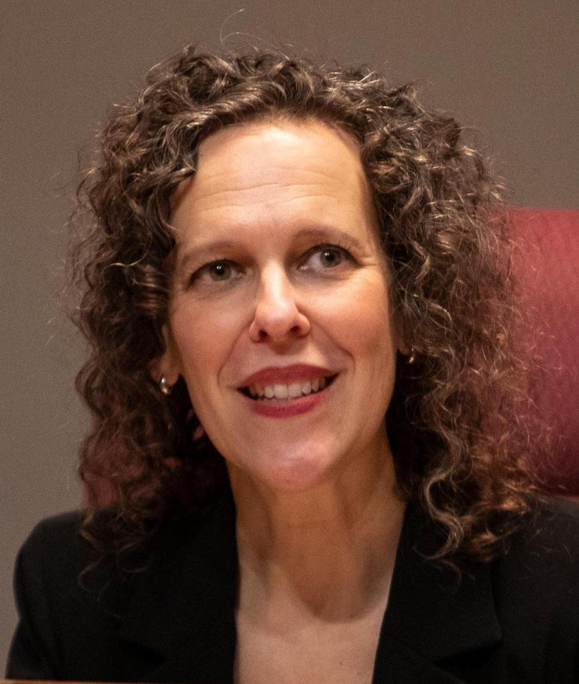 At-Large Comissioner Leigh Altman sits at her seat during the commissioners meeting at the Charlotte-Mecklenburg Government Center Monday, Dec. 5 in Charlotte, NC.