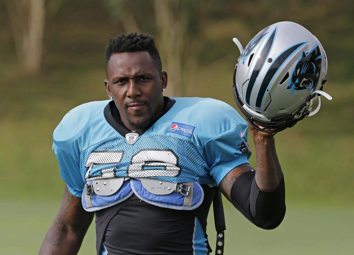 Although the infraction has yet to be announced by the NFL or the team, Carolina Panthers linebacker Thomas Davis (58) announced on Twitter on Friday that he has tested positive for a banned substance.