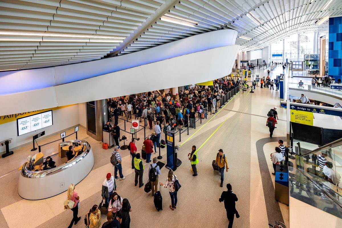 A view of security lines at Charlotte Douglas International Airport in mid-March. Along with other major airports across the country, CLT passengers are being impacted by a partial government shutdown. 