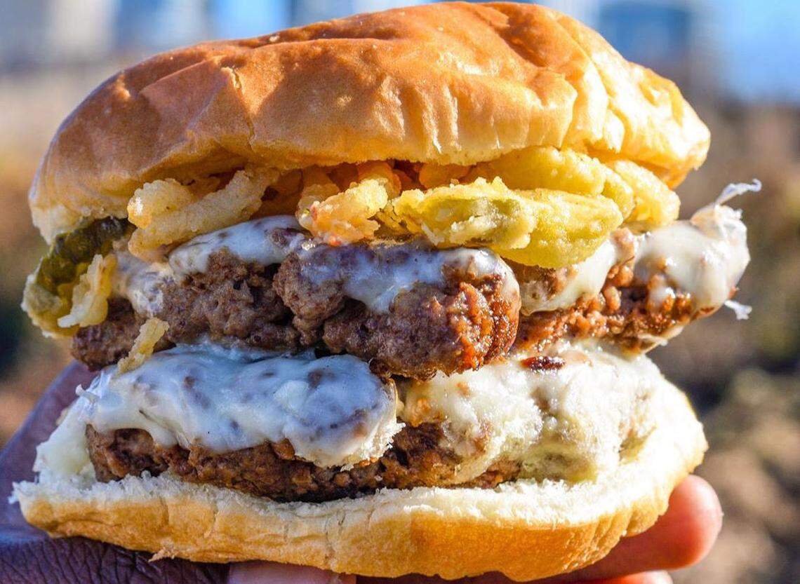 Pinky’s Westside Grill’s White Trash Burger.