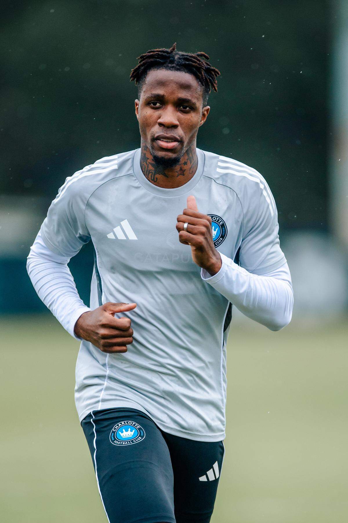 Charlotte FC signs left winger and Premier League star Wilfried Zaha ahead of the 2025 MLS season. Here he is at a recent training session.