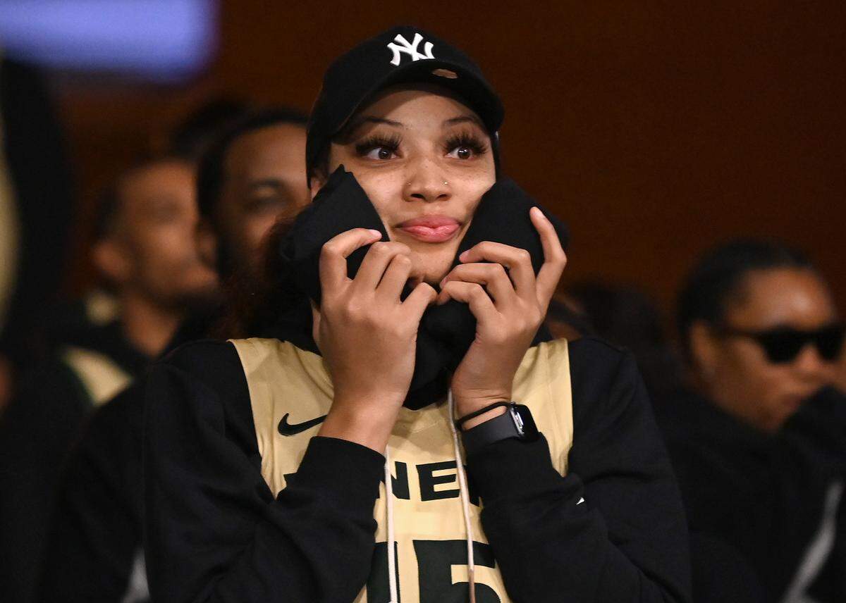 Charlotte 49ers women’s basketball player Daphne White waits to be introduced during fan fest at the University Recreation Center on the campus of UNC Charlotte on Thursday, October 17, 2024.