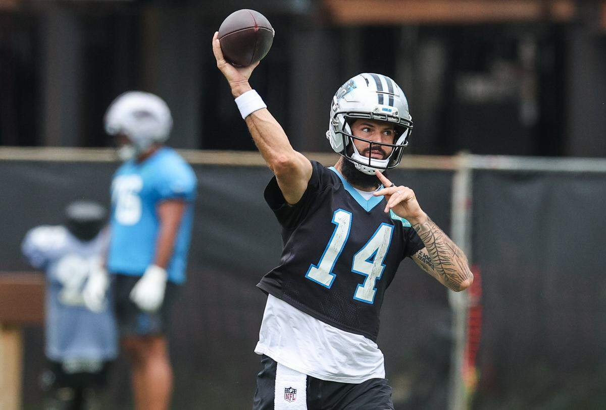 Quarterback Will Grier takes part in Carolina Panthers Organized Team Activities on Tuesday, June 2, 2026.