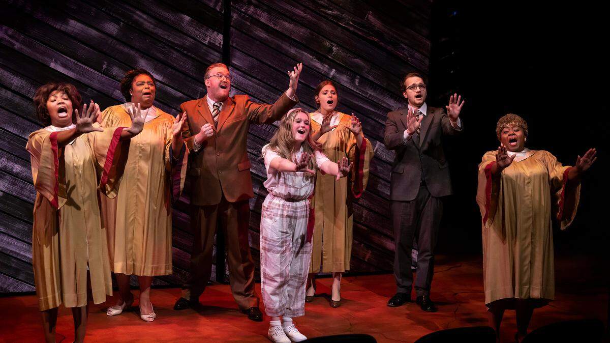 Common Thread members perform “Violet.” Davidson College and NC A&T educators launched the group to bring students from different backgrounds together to examine societal issues through theater.