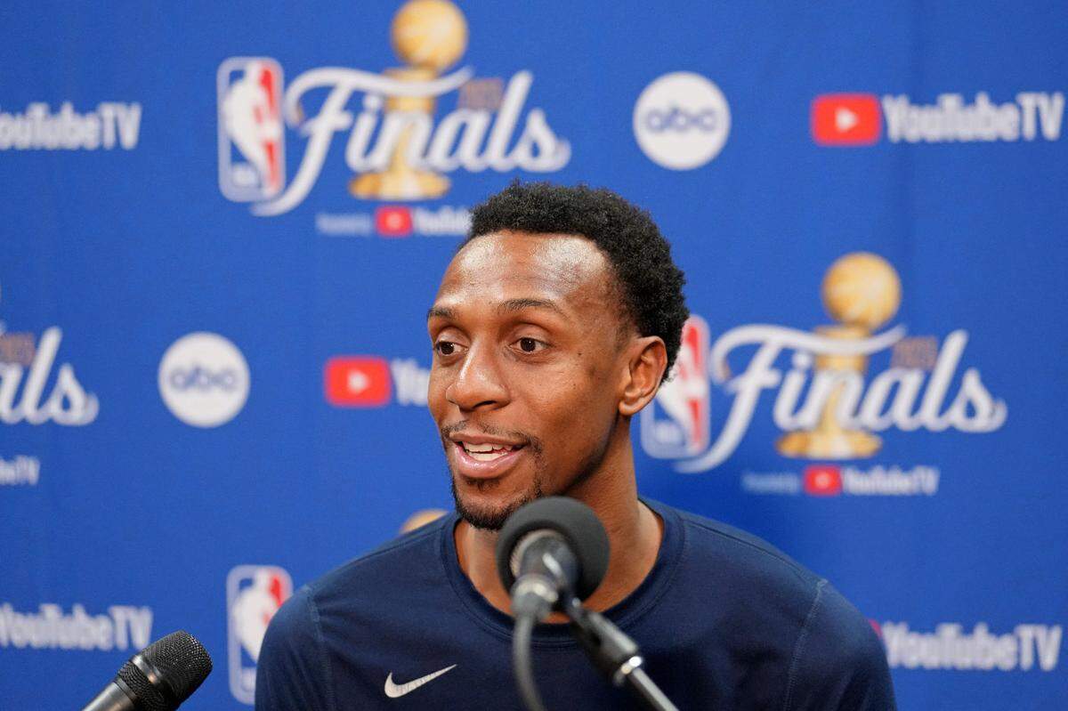 Ish Smith on media day before the 2023 NBA Finals at Ball Arena.