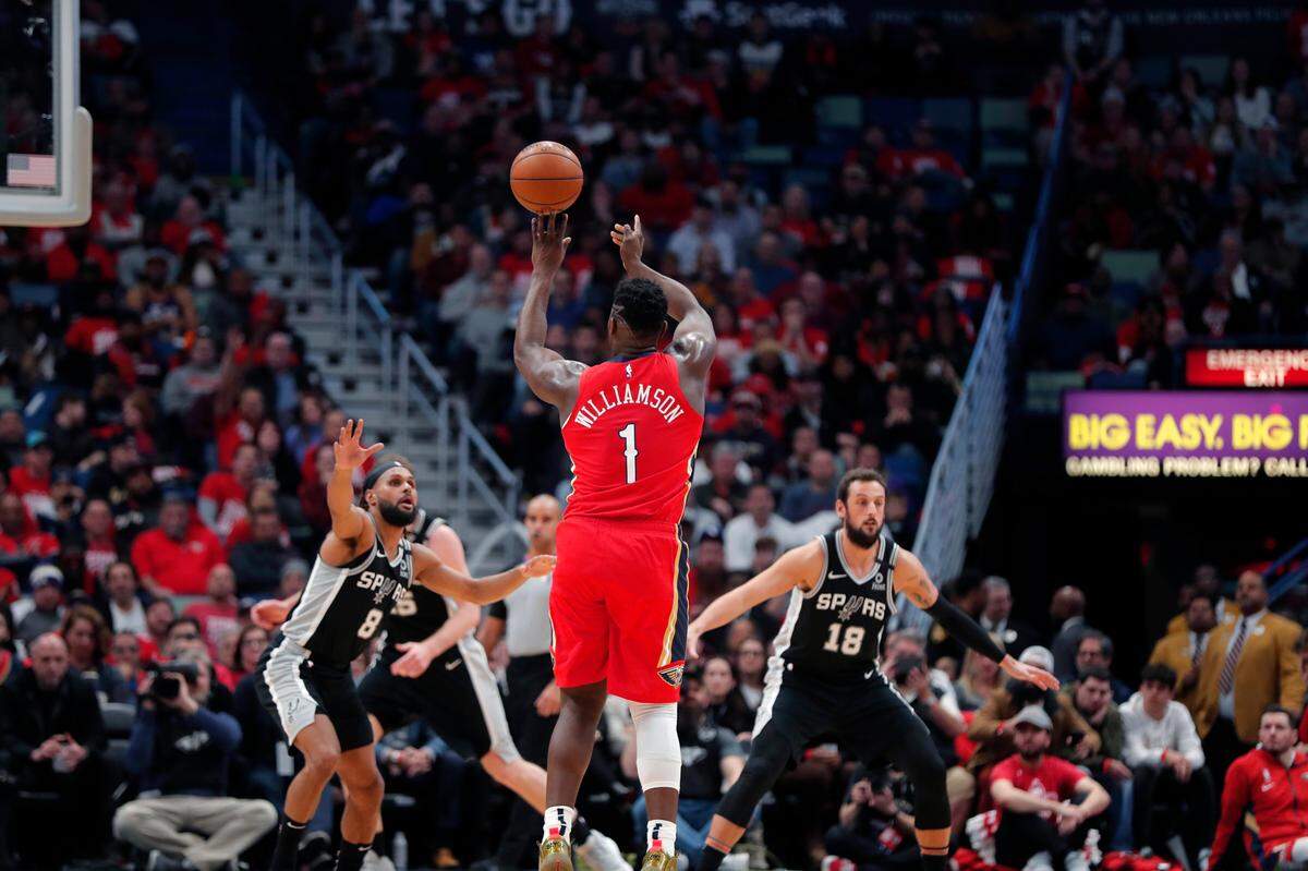 New Orleans Pelicans forward Zion Williamson (1) made his NBA regular-season debut Wednesday.