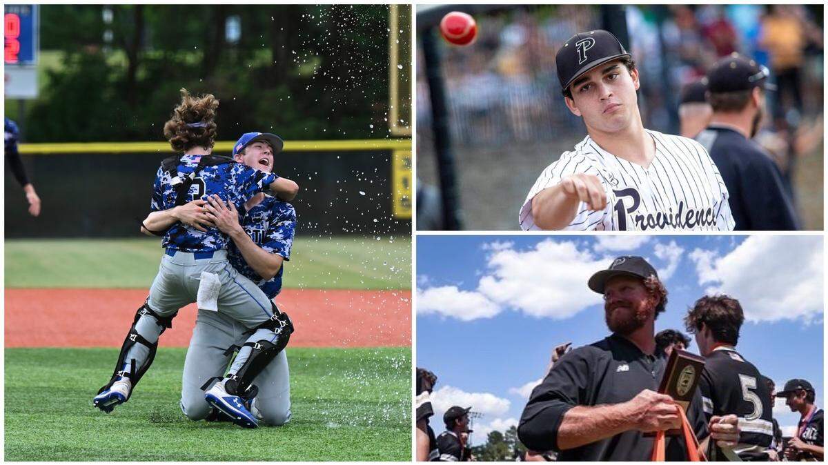 Charlotte Christian’s Judd Utermark (left), Providence’s Eli Jerzembeck are The Charlotte Observer high school baseball player and pitcher of the year. Providence’s Danny Hignight (bottom right) is the coach of the year