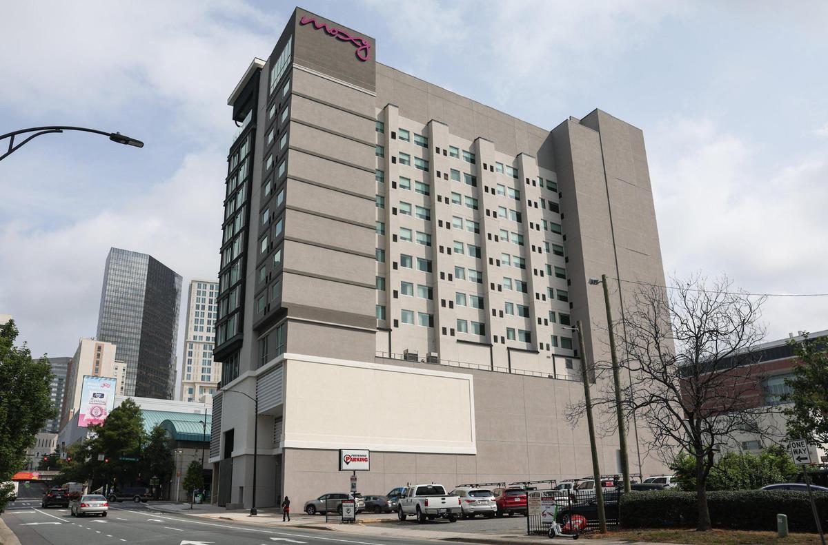 The Moxy Charlotte Downtown is a 208-room boutique hotel with a 13th-floor sky lobby that is scheduled to open this summer.